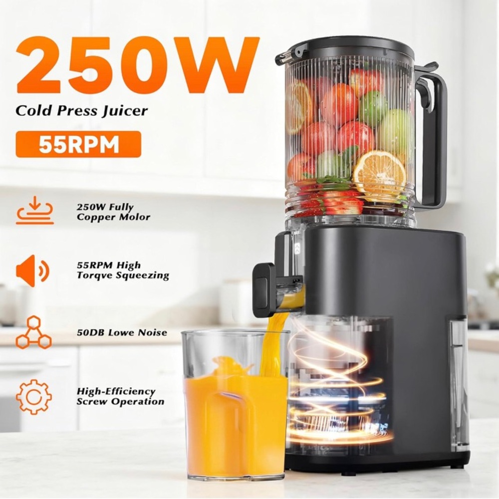 Cold Press Juicer, 5.5inch Wide Feed Chute Juicer Machine for Vegetables &Fruits - Picture 5 of 11